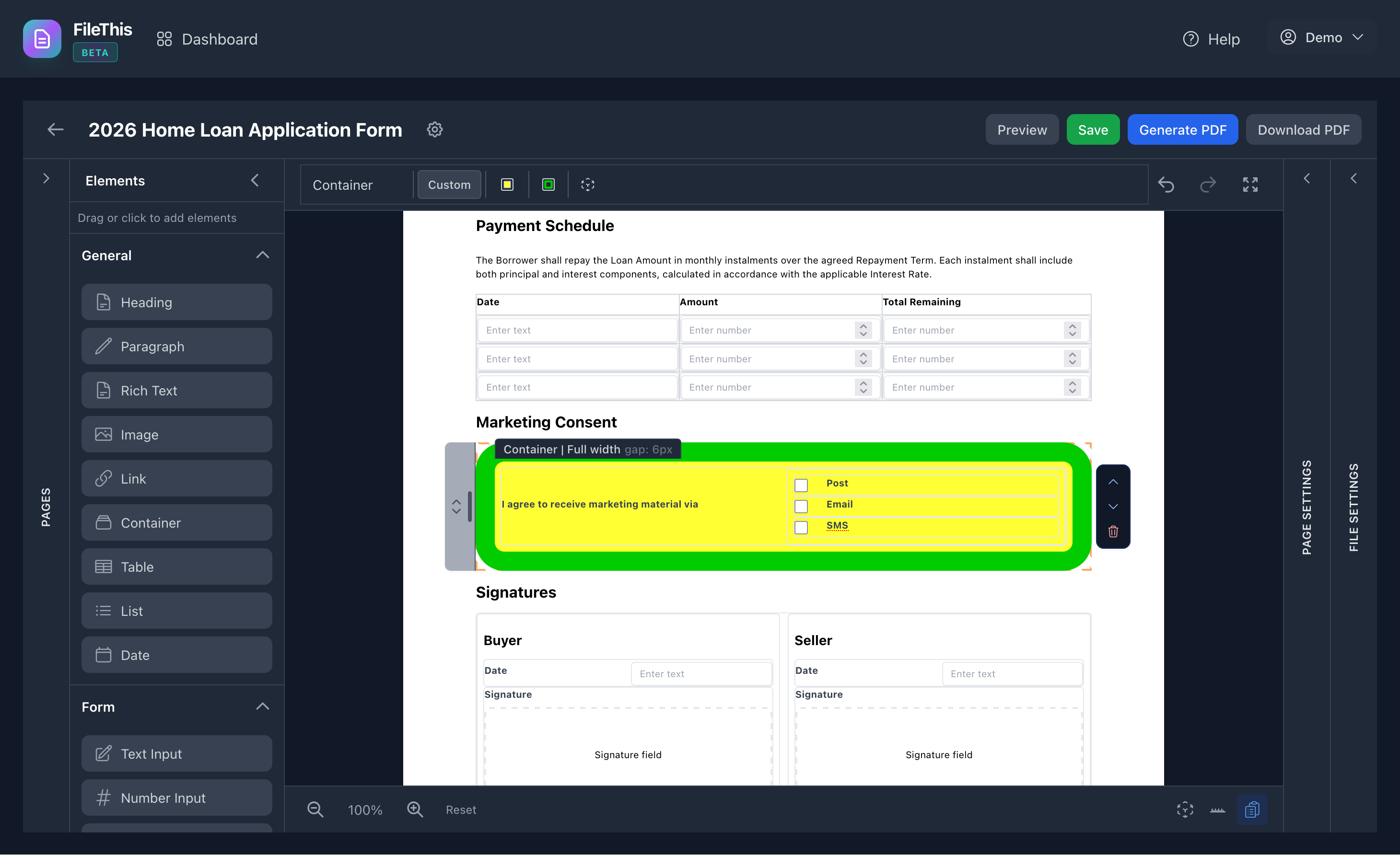 FileThis.io Styling Options - Format headings with custom fonts, colors, and spacing