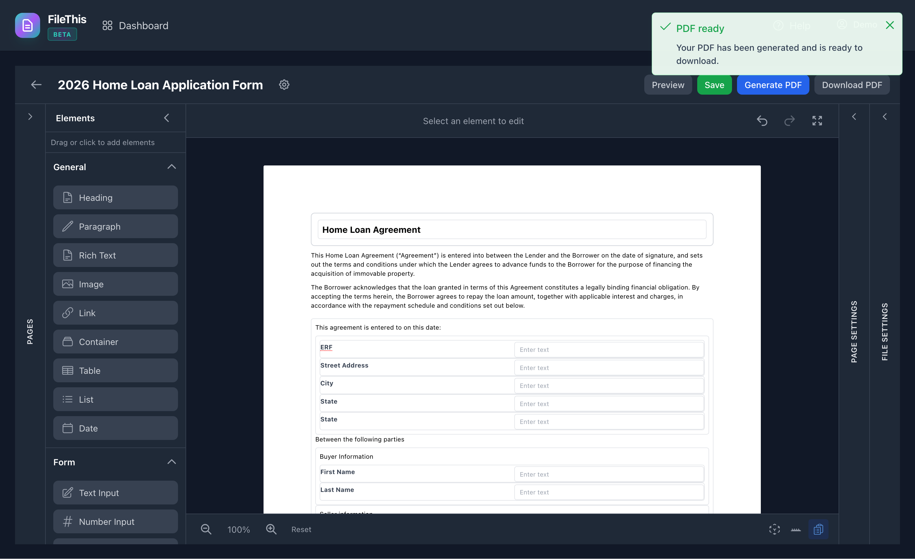FileThis.io Download PDF - Generate and download your completed PDF form