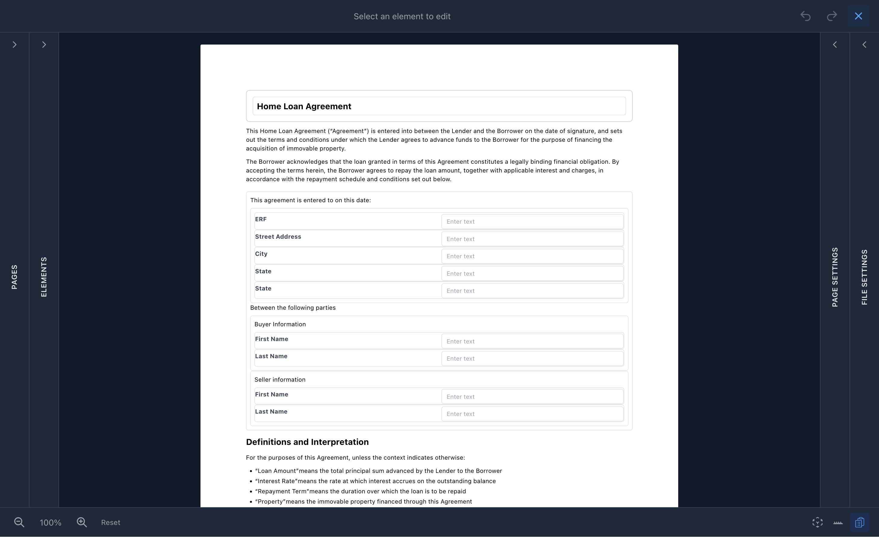 FileThis.io Form Canvas - Visual editor showing form elements and layout